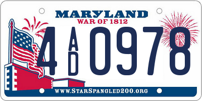 MD license plate 4AD0978