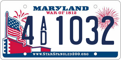 MD license plate 4AD1032