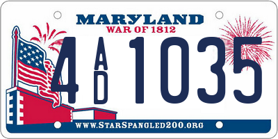 MD license plate 4AD1035