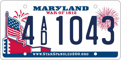 MD license plate 4AD1043