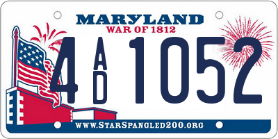 MD license plate 4AD1052
