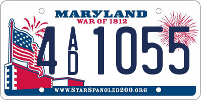 MD license plate 4AD1055