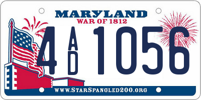 MD license plate 4AD1056
