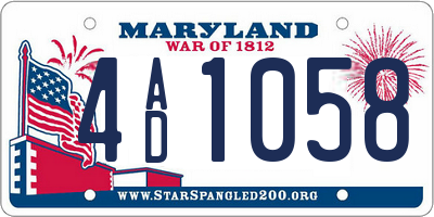 MD license plate 4AD1058