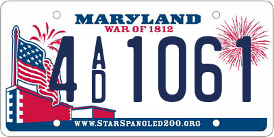 MD license plate 4AD1061