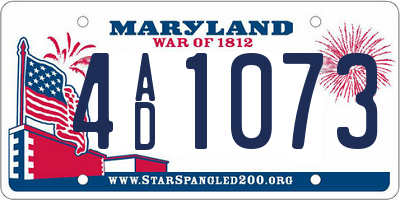 MD license plate 4AD1073