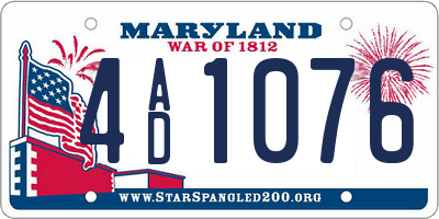 MD license plate 4AD1076
