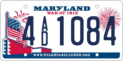 MD license plate 4AD1084