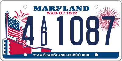 MD license plate 4AD1087