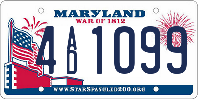 MD license plate 4AD1099