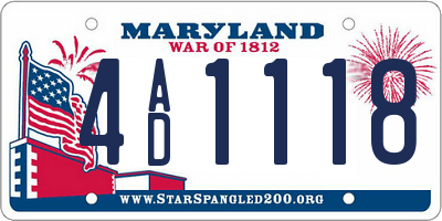 MD license plate 4AD1118