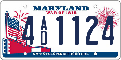 MD license plate 4AD1124