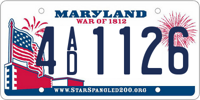 MD license plate 4AD1126