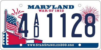 MD license plate 4AD1128