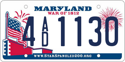 MD license plate 4AD1130
