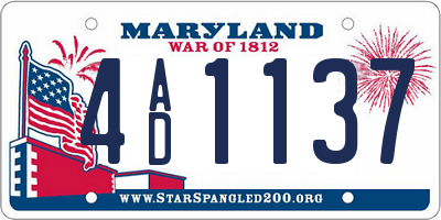 MD license plate 4AD1137