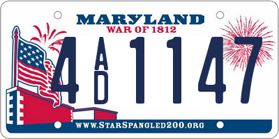 MD license plate 4AD1147