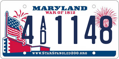 MD license plate 4AD1148
