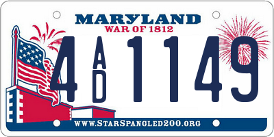 MD license plate 4AD1149