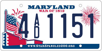 MD license plate 4AD1151