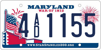 MD license plate 4AD1155