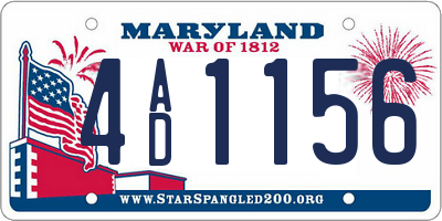 MD license plate 4AD1156