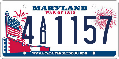 MD license plate 4AD1157