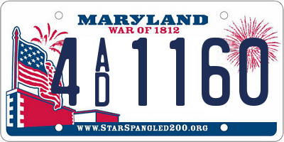 MD license plate 4AD1160