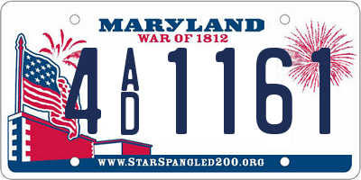 MD license plate 4AD1161