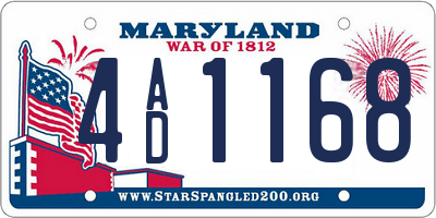 MD license plate 4AD1168