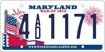 MD license plate 4AD1171