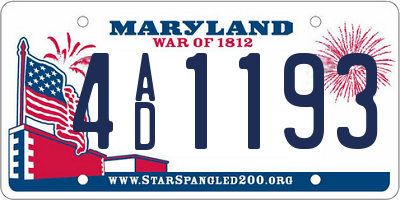 MD license plate 4AD1193