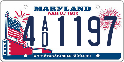 MD license plate 4AD1197