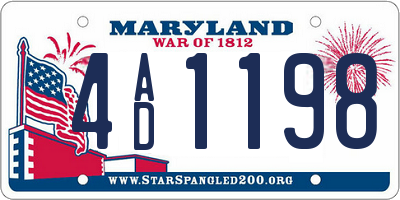 MD license plate 4AD1198