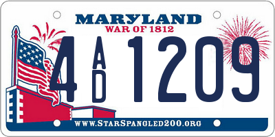 MD license plate 4AD1209