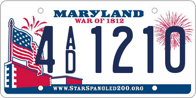MD license plate 4AD1210