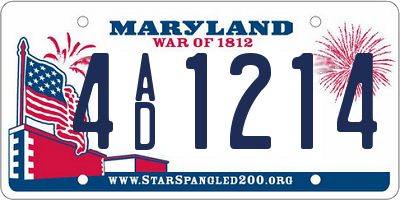 MD license plate 4AD1214