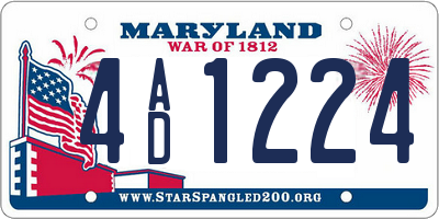 MD license plate 4AD1224