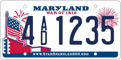 MD license plate 4AD1235