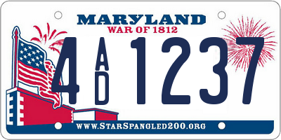 MD license plate 4AD1237