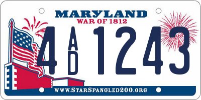 MD license plate 4AD1243