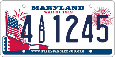 MD license plate 4AD1245