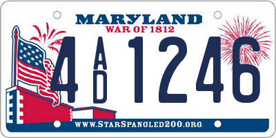 MD license plate 4AD1246
