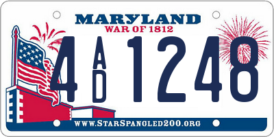 MD license plate 4AD1248