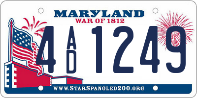 MD license plate 4AD1249