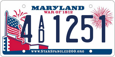 MD license plate 4AD1251