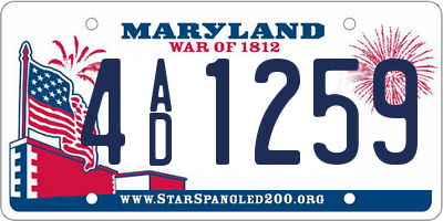 MD license plate 4AD1259
