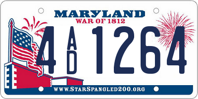 MD license plate 4AD1264