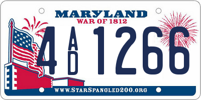 MD license plate 4AD1266