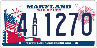 MD license plate 4AD1270